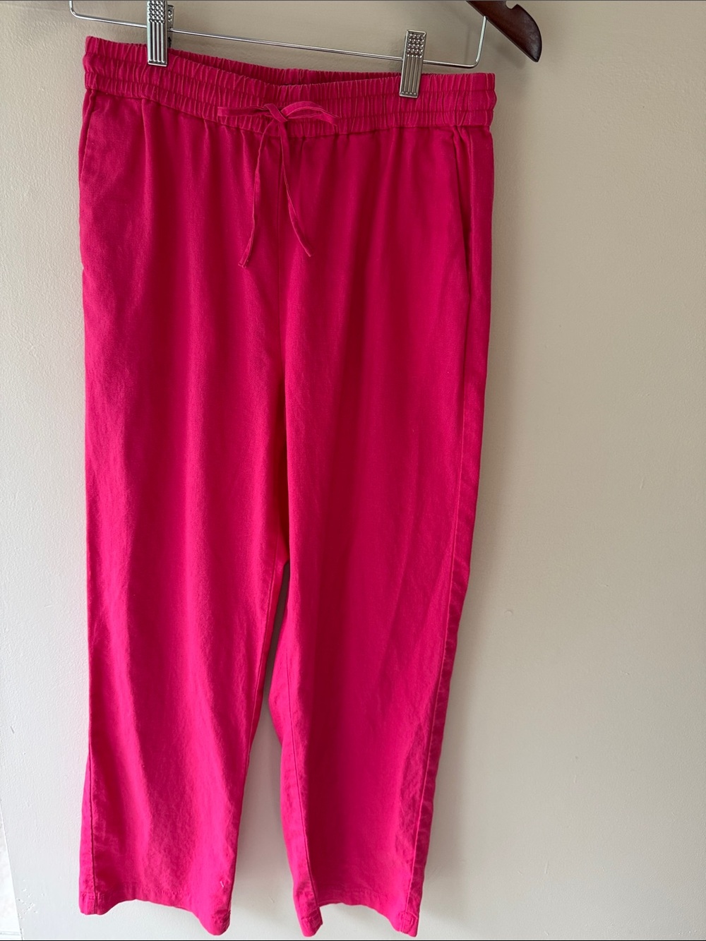 J. Crew Bright  Fuchsia Drawstring 2 Side Pockets Pants